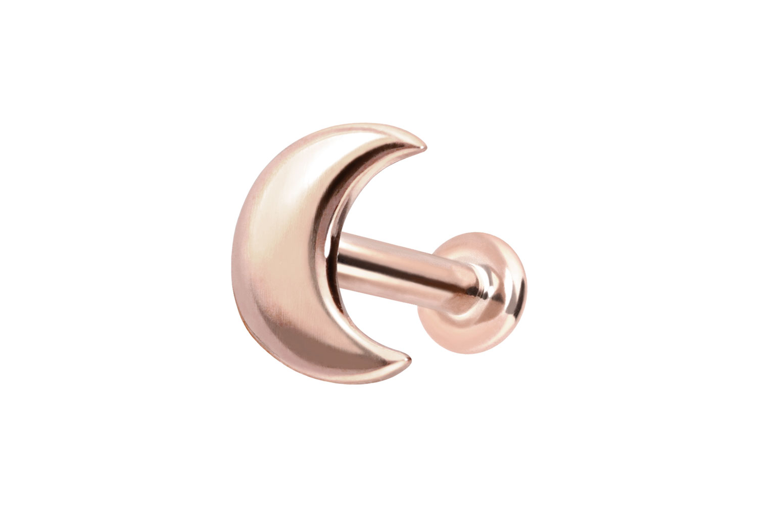 14 Karat Gold Labret Piercing mit Push Fit MOND